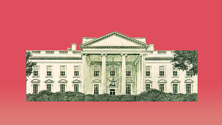 White House on red background