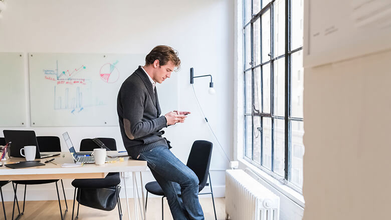 Businessman on cell phone