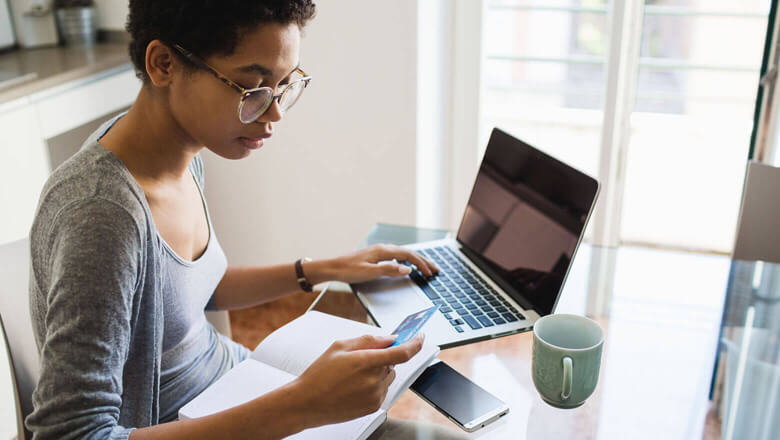 woman on computer