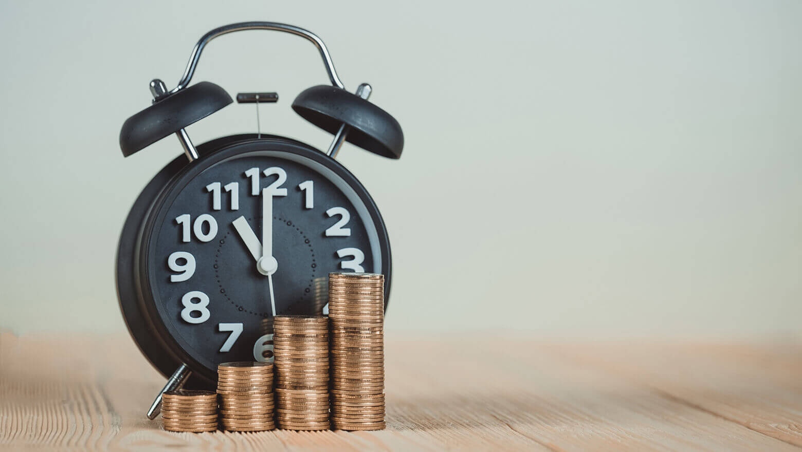 clock with coins