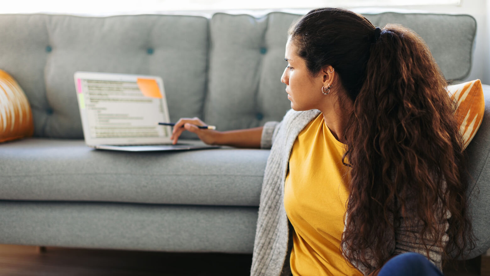 woman on her laptop