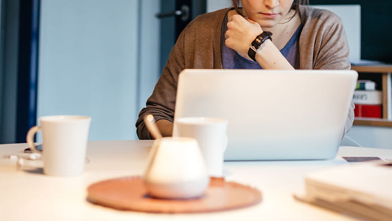 woman on laptop in office