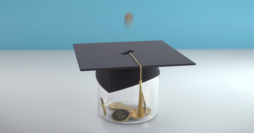 graduation cap with grad fund