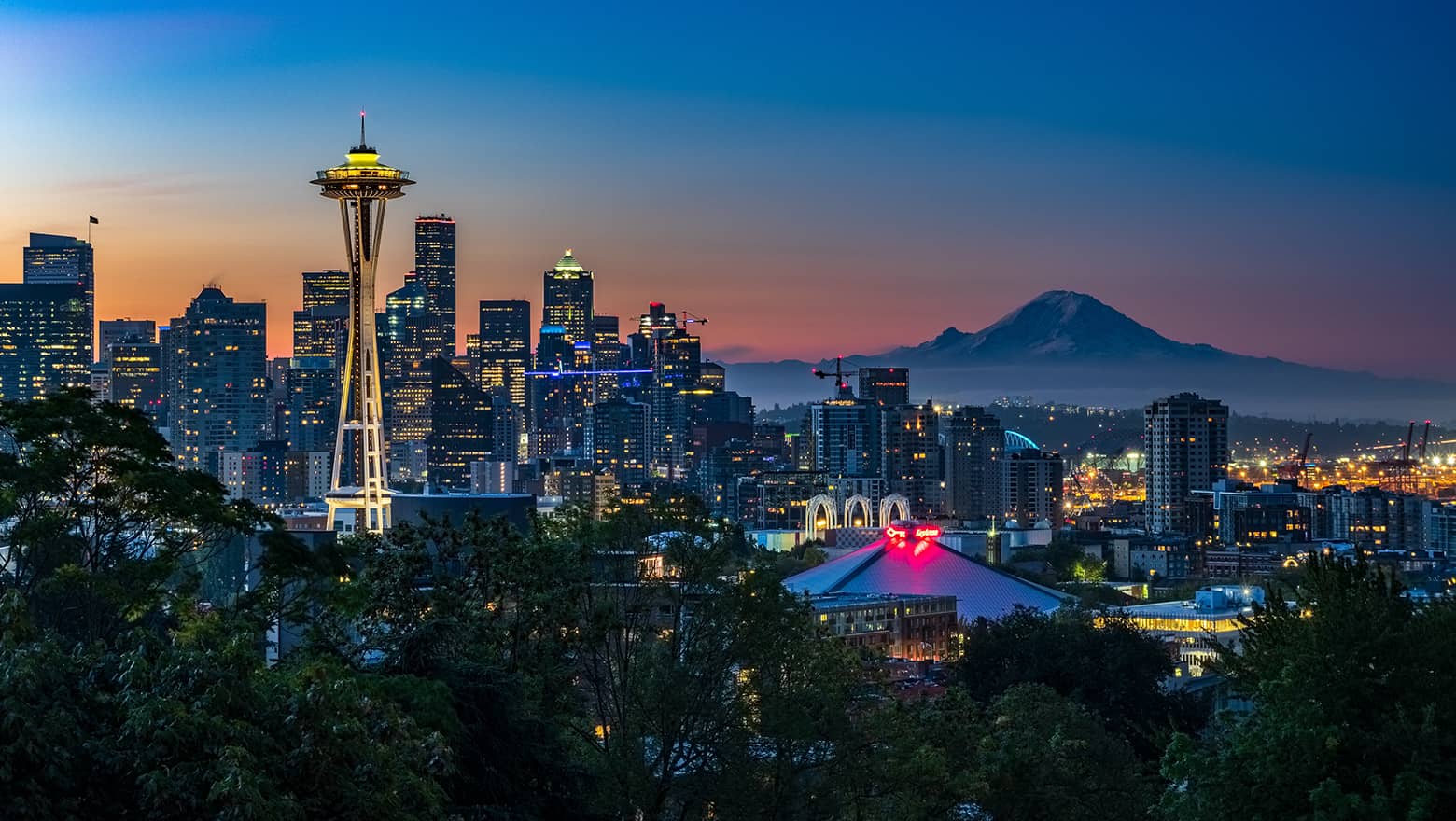 Seattle Skyline At Night View 4k - 4k Wallpapers - 40.000+ ipad wallpapers  4k - 4k wallpaper Pc