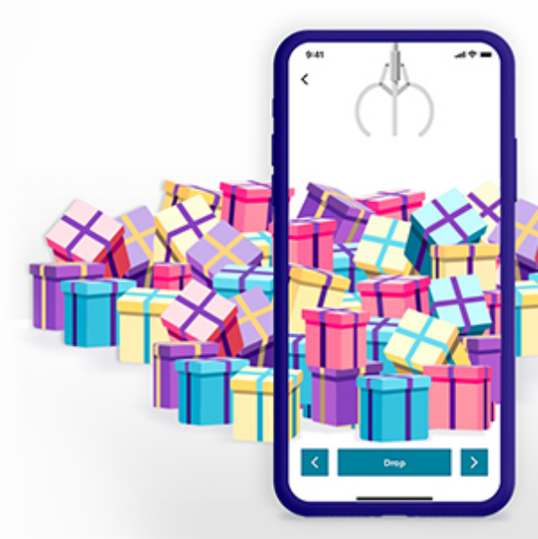 Claw game on a phone screen