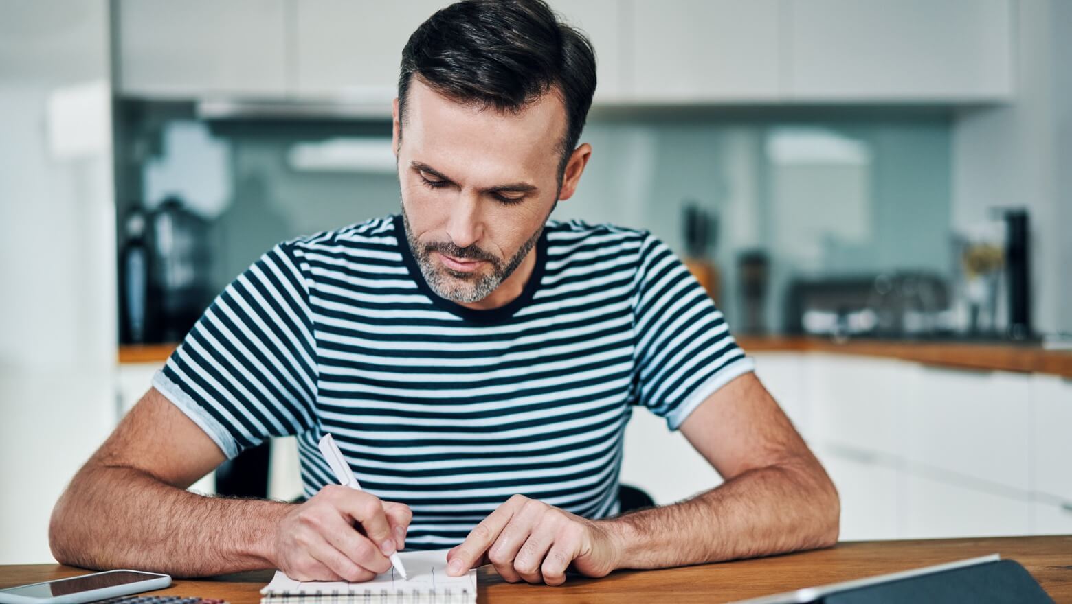 Motivated person paying off debt and taking control of finances