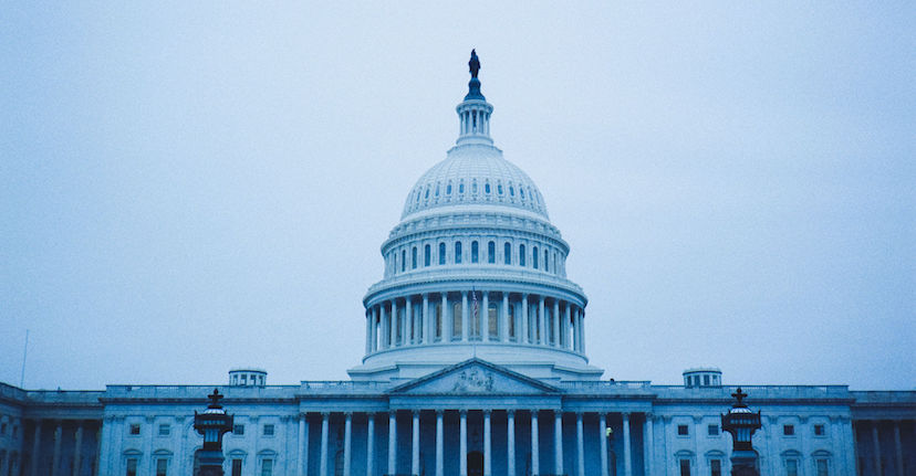 capitol building in blue