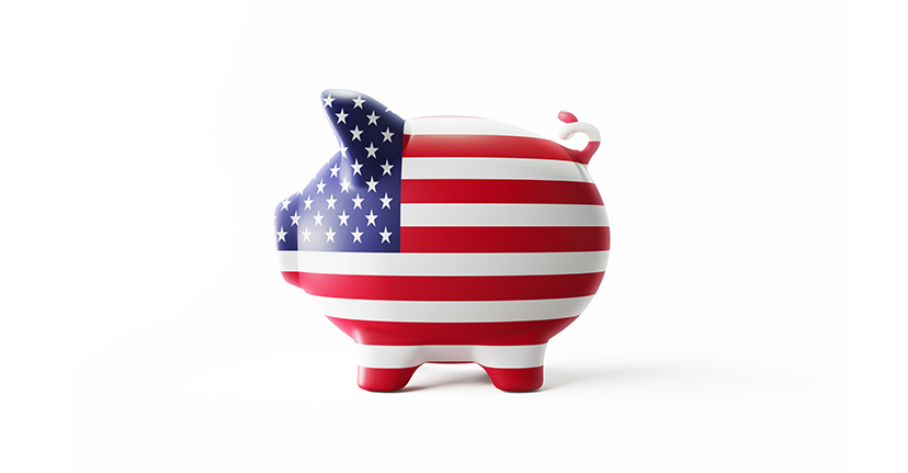 US Flag piggy bank