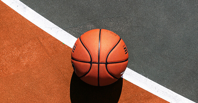 basketball on court