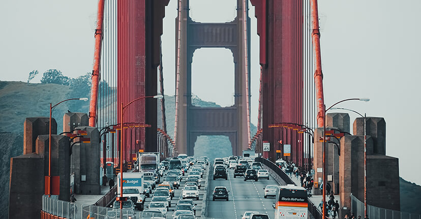 traffic on Golden Gate Bridge