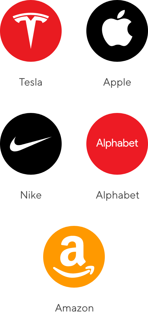 Tesla | Apple | Amazon | Nike | Alphabet