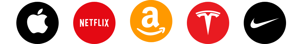 Logos: Apple | Netflix | Amazon | Tesla | Nike