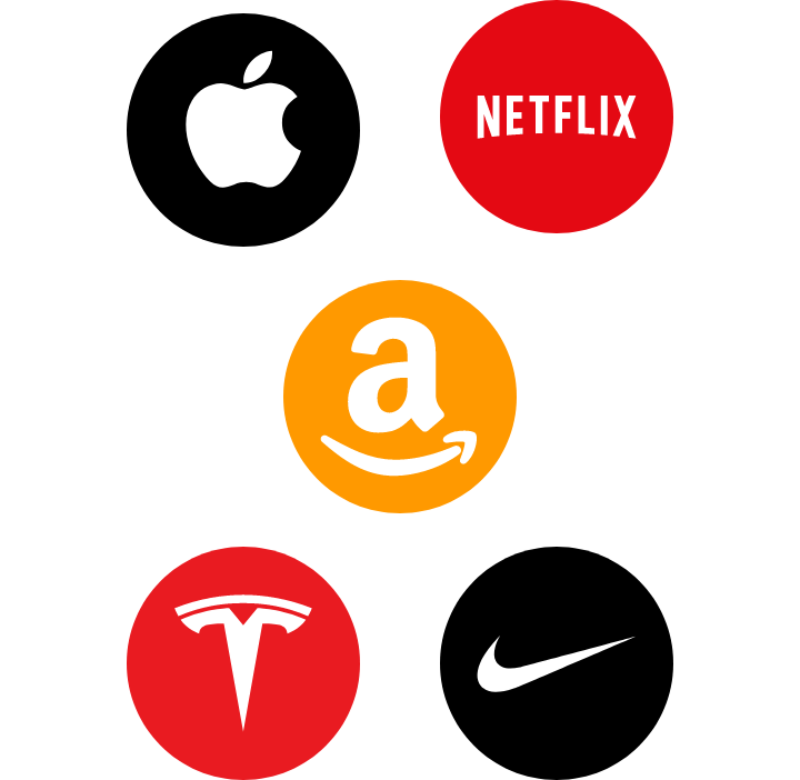 Logos: Apple | Netflix | Amazon | Tesla | Nike