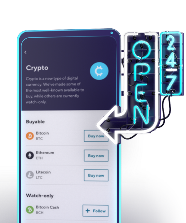 Trade crypto 24/7