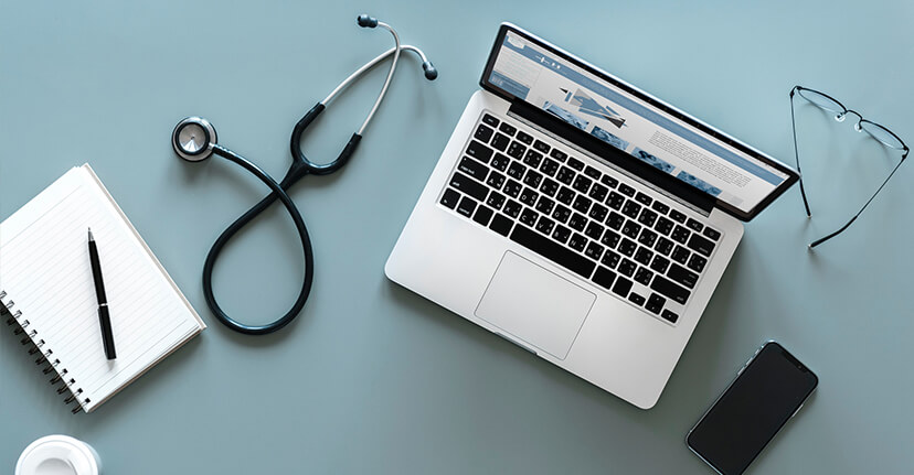 medical equipment and laptop