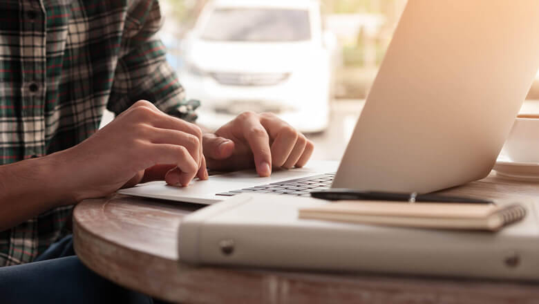 man on his computer