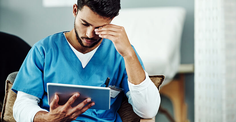 nurse with tablet