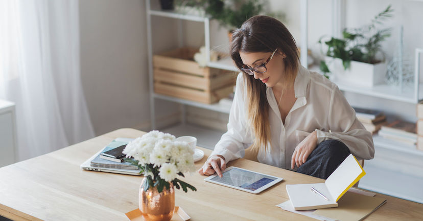 woman working