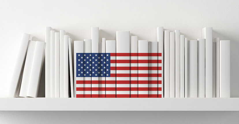 books with American flag on spine