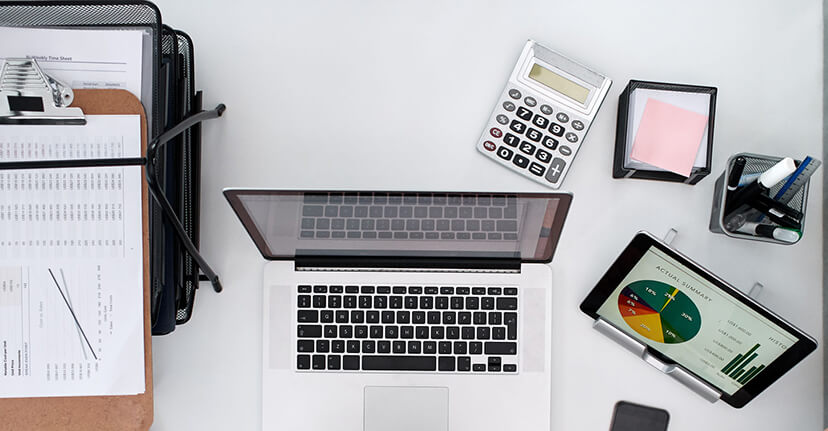 Top down business desk