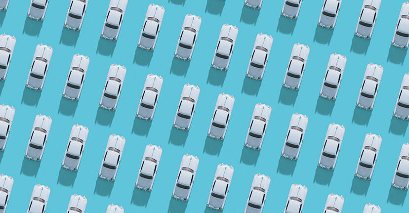 toy cars on blue background