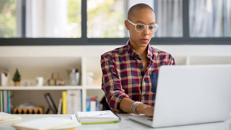 woman at desk